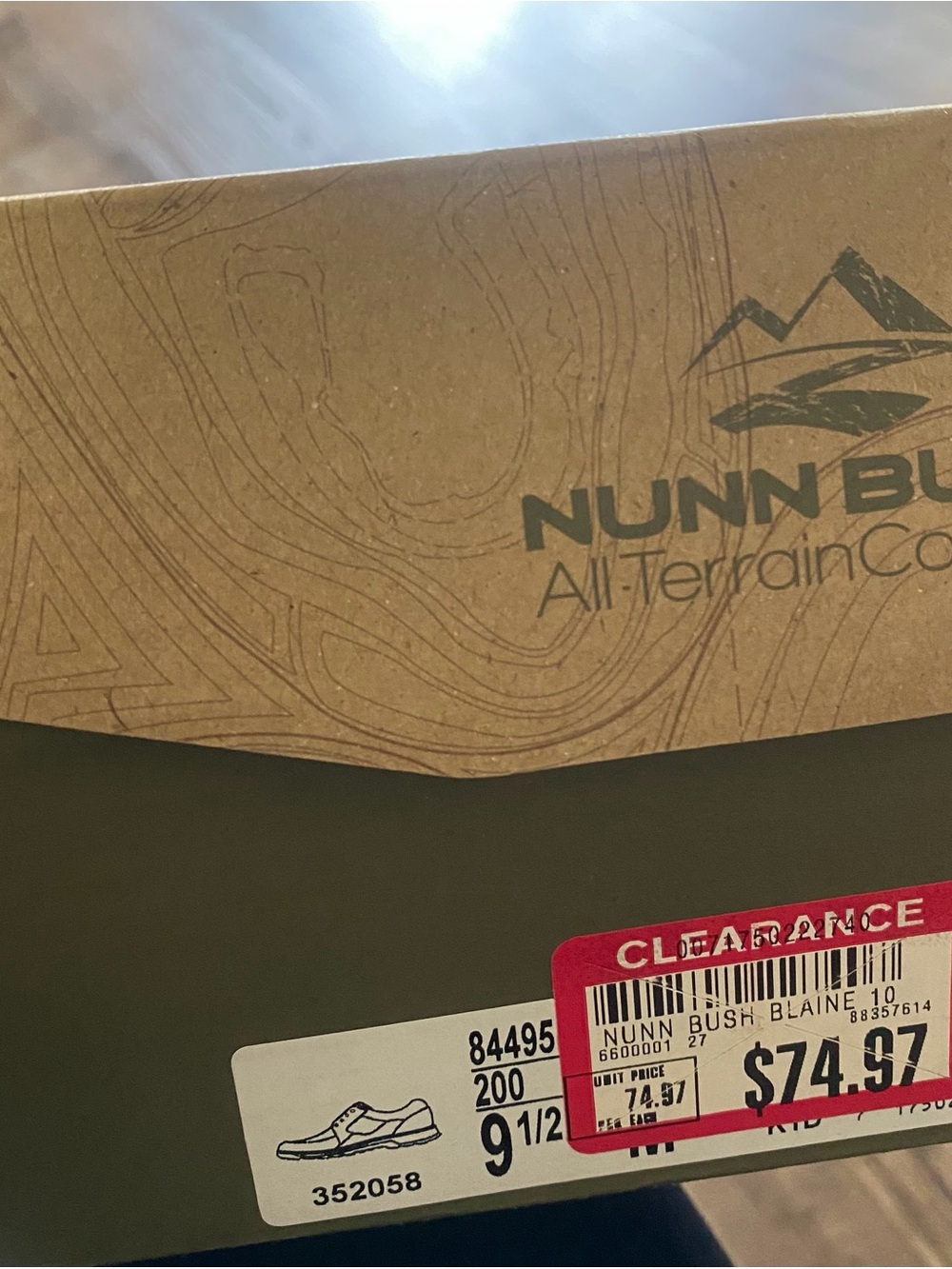 Nunn Bush Two-Tone Olive and Tan Shoe Box with Label